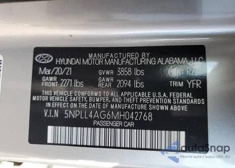 2021 Hyundai Elantra Se from USA, damaged, VIN 5NPLL4AG6MH042768